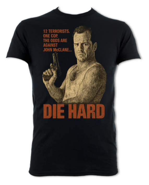 12 terrorists 1 cop Die Hard tribute shirt black short sleeved t-shirt black