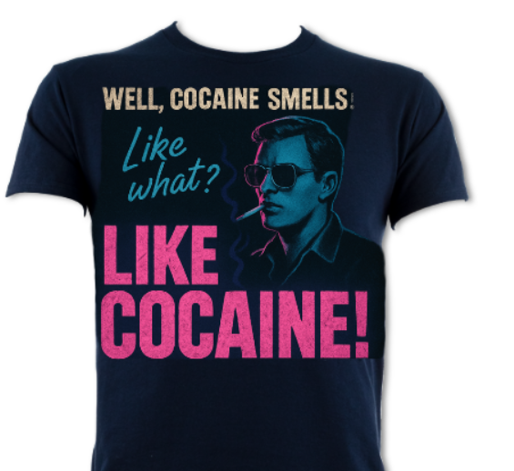 COCAINE SMELLS NAVY TEE(SMOKING) NAVY