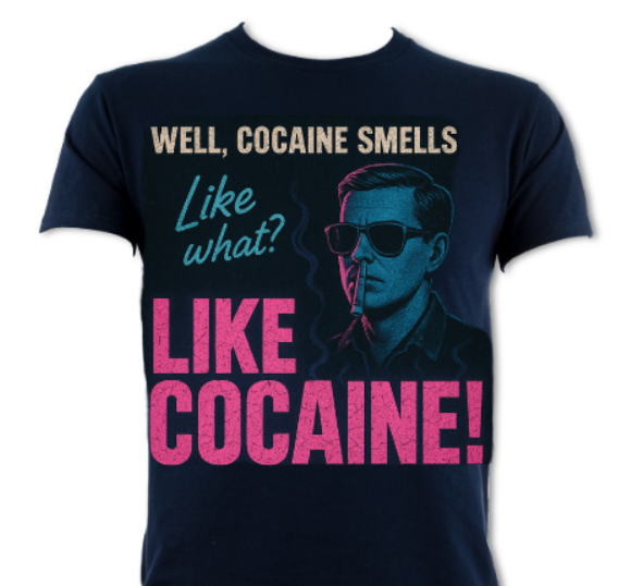 COCAINE SMELLS NAVY TEE(NOTE)