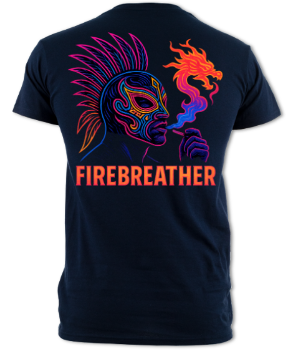 Firebreather Neon Luchador Logo(2 Sided) short sleeved t-shirt