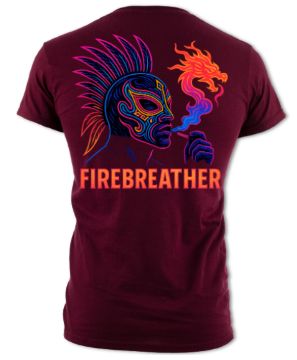 Firebreather Neon Luchador Logo(2 Sided) short sleeved t-shirt