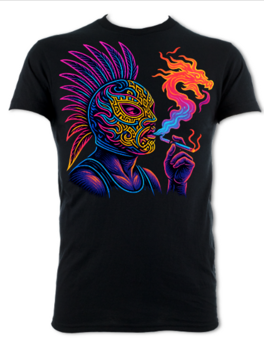 Firebreather Neon Luchador Logo(2 Sided) short sleeved t-shirt