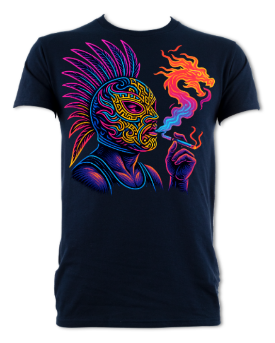 Firebreather Neon Luchador Logo(2 Sided) short sleeved t-shirt