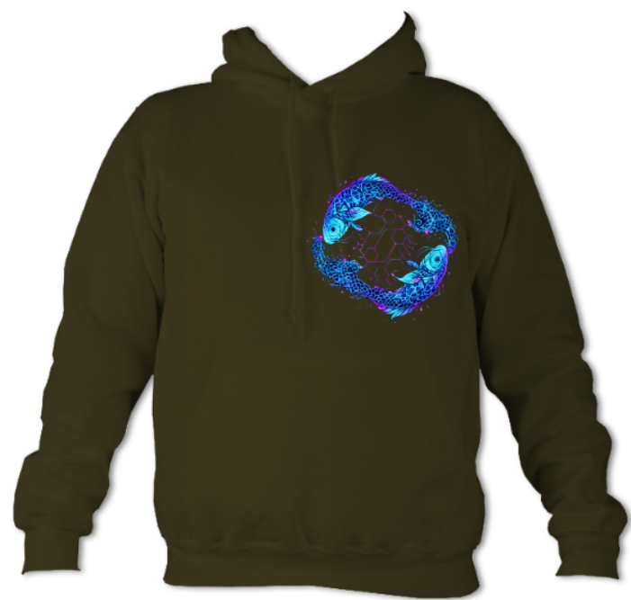 Geometric Fractal Koi Yin Yang hoodie