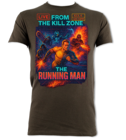 Live From the Kill Zone The Running Man short sleeved t-shirt
