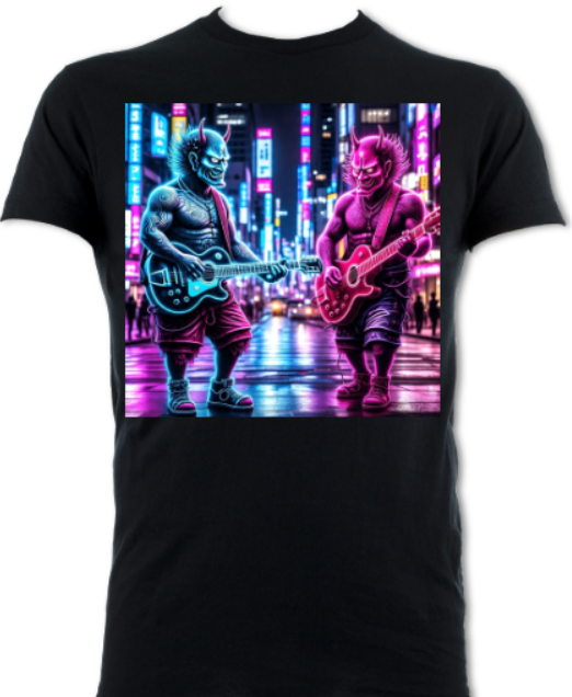 NEON STREET JAM JAPANESE NEON STREETS COOL AI ART Short Sleeved T-Shirt