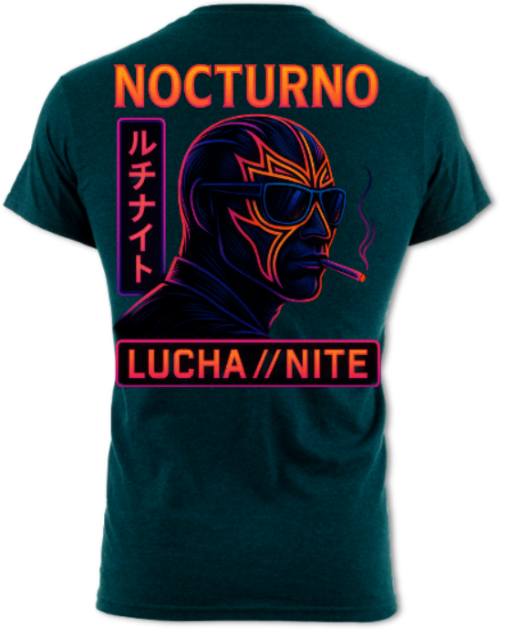 Nocturno Neon Luchador 2 Sided Short sleeved t-shirt