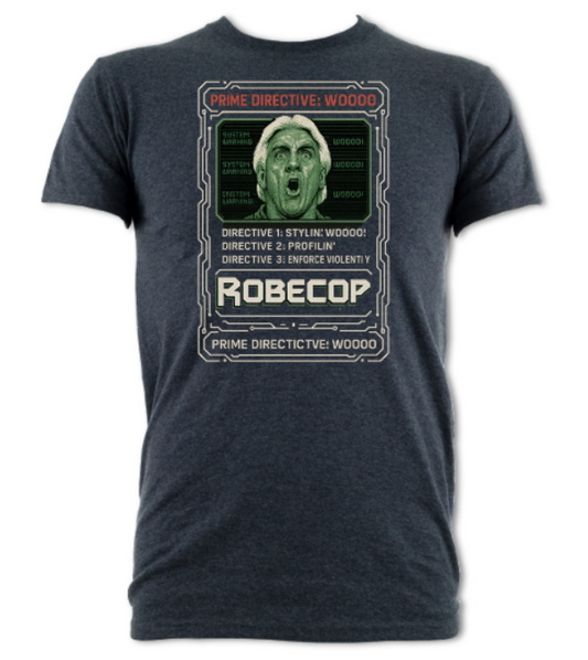 Robecop Prime directive Wooo Shirt graphite heather