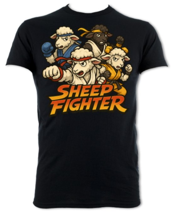 Sheep Fighter logo 1 short sleeved t-shirt