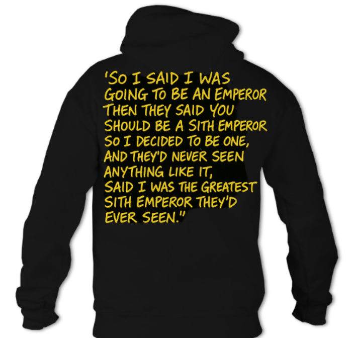 Sith Emperor Donald Trump Parody Hoodie Black(2 sided)