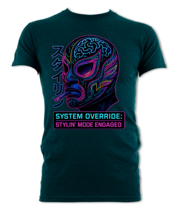System Override Neon Luchador short sleeved t-shirt