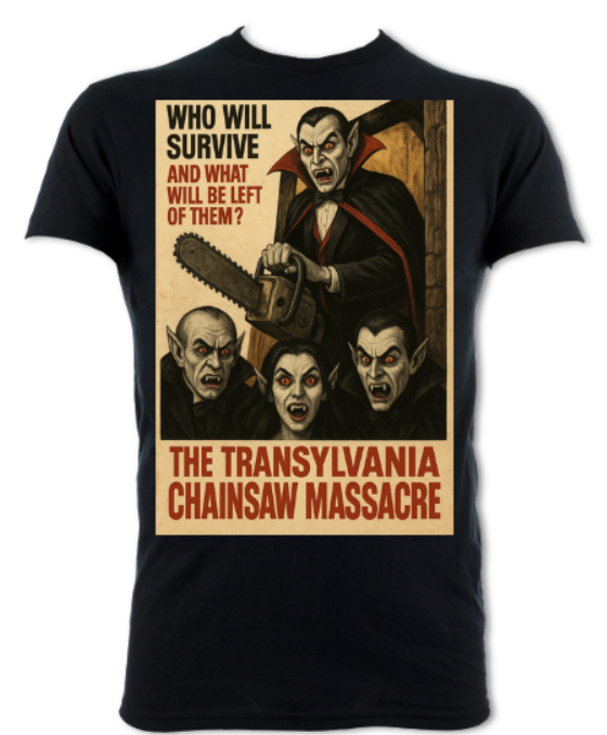 Transylvania Chainsaw Massacre Parody shirt short sleeved t-shirt