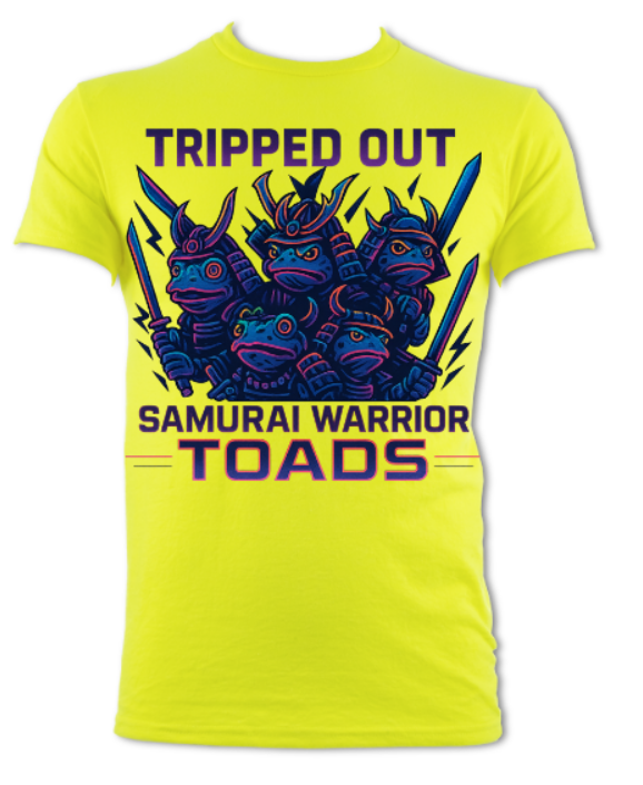 Tripped Out Samurai Warrior Toads logo shirt short sleeved t-shirt