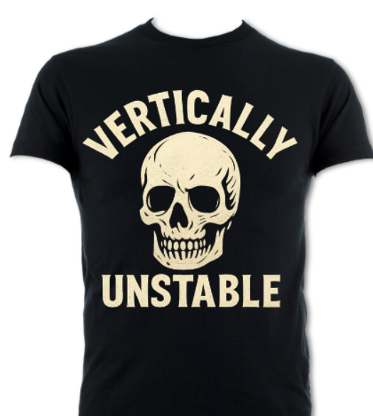 VERTICALLY UNSTABLE BLACK TEE