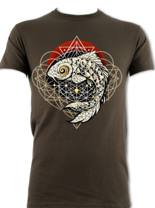 Fractal Koi Sun short sleeved t-shirt