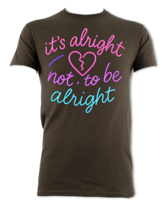 It's alright not to be alright neon logo short sleeved t-shirt(various colours)