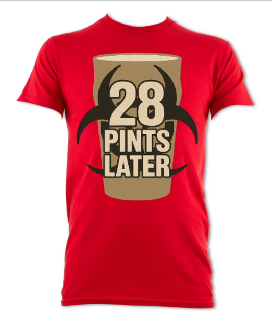 28 Pints Later Logo Shirt Red