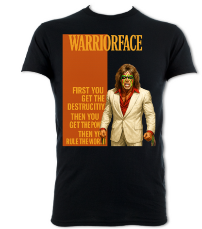 2 Warriorface poster Logo shirt black