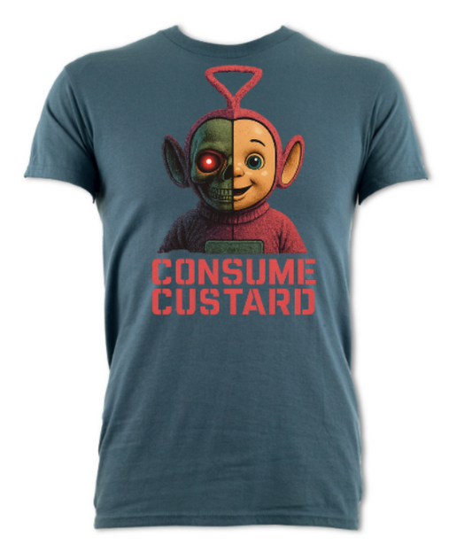 Consume Custard logo shirt The Tubbies - They Live short sleeved t-shirt