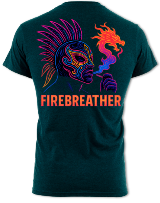 Firebreather Neon Luchador Logo(2 Sided) short sleeved t-shirt