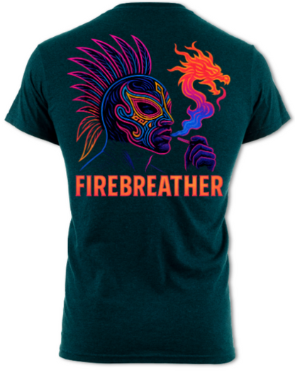 Firebreather Neon Luchador Logo(2 Sided) short sleeved t-shirt