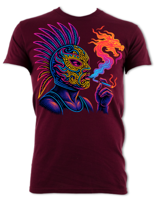 Firebreather Neon Luchador Logo(2 Sided) short sleeved t-shirt