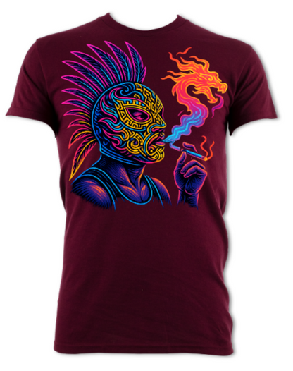 Firebreather Neon Luchador Logo(2 Sided) short sleeved t-shirt