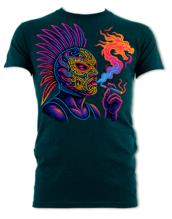 Firebreather Neon Luchador Logo(2 Sided) short sleeved t-shirt