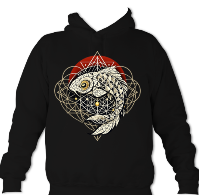 Fractal Koi Sun hoodie