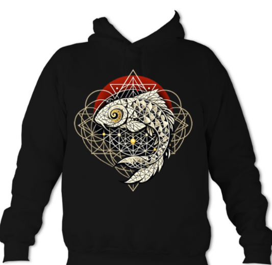 Fractal Koi Sun hoodie