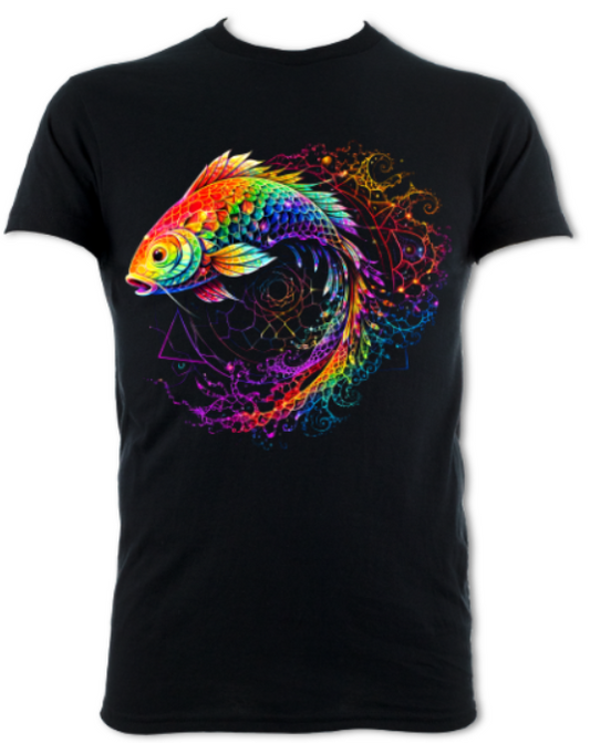 Fractal Prism Koi short sleeved t-shirt