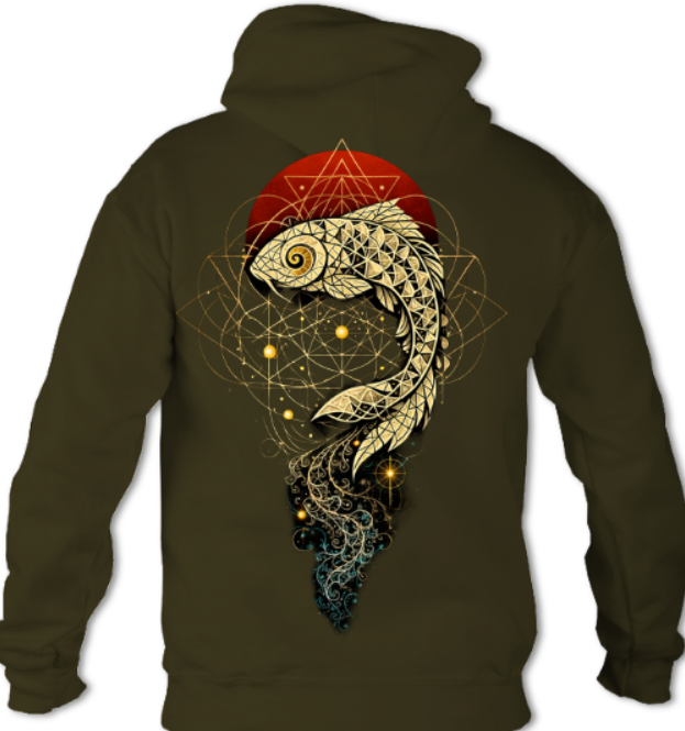 Fractal Koi Sun hoodie