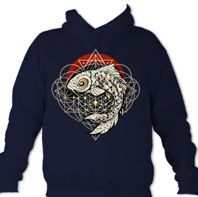 Fractal Koi Sun hoodie