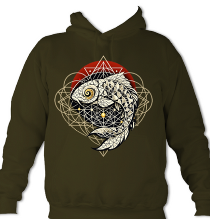 Fractal Koi Sun hoodie