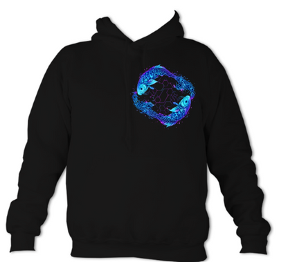 Geometric Fractal Koi Yin Yang hoodie