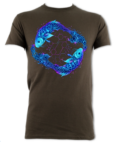 Geometric Fractal Koi Yin Yang t-shirt