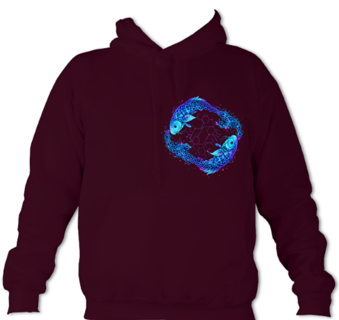 Geometric Fractal Koi Yin Yang hoodie