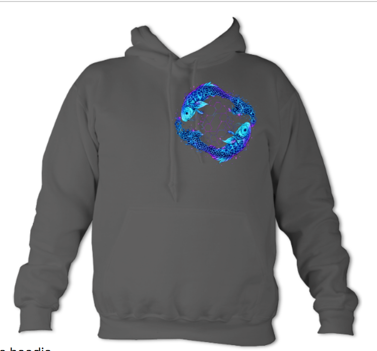 Geometric Fractal Koi Yin Yang hoodie