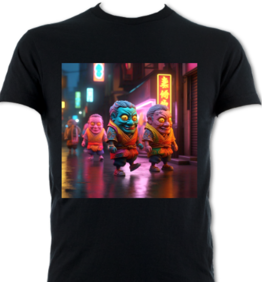 z'AT HITTING YOU MATE? NEON JAPANESE STREETS Short Sleeved T-Shirt