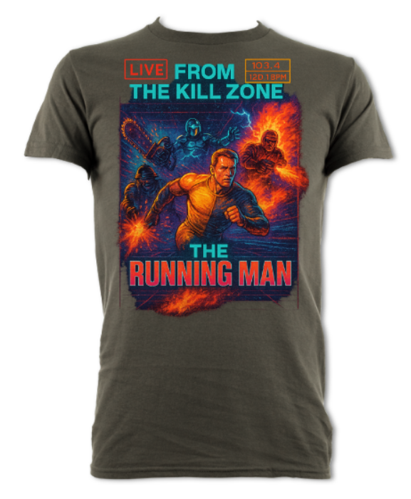 Live From the Kill Zone The Running Man short sleeved t-shirt