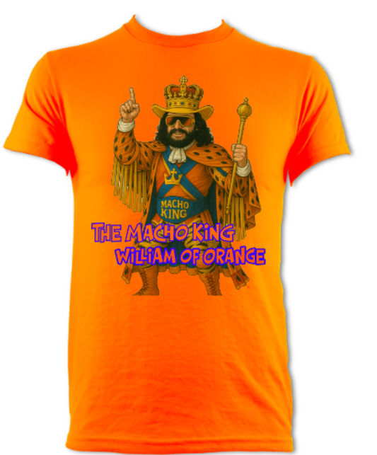 Macho King William of Orange Short Sleeved T-Shirt Orange
