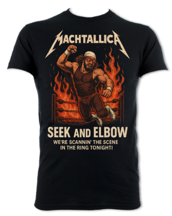 Machtallica Seek and Elbow Short Sleeved T-Shirt