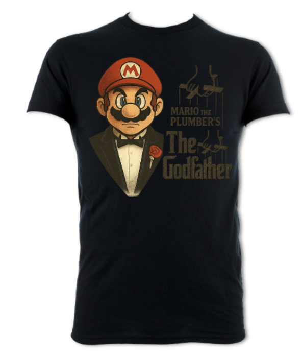 Mario The Plumber's The Godfather Short Sleeved T-Shirt