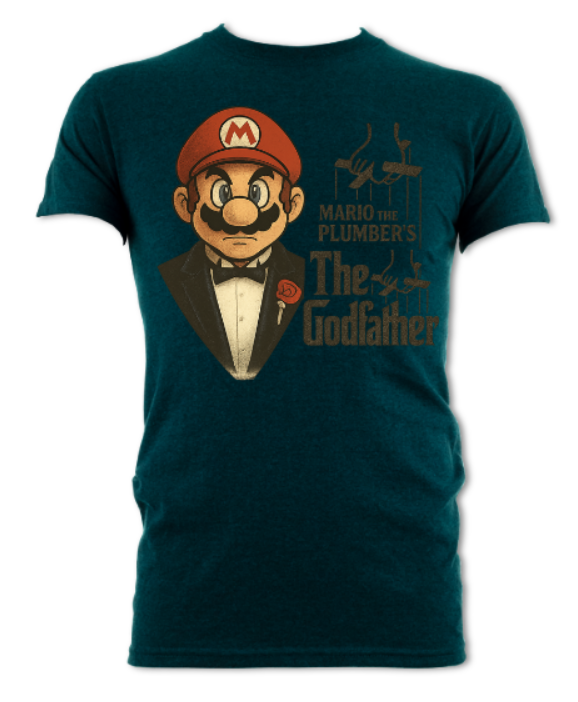 Mario The Plumber's The Godfather Short Sleeved T-Shirt