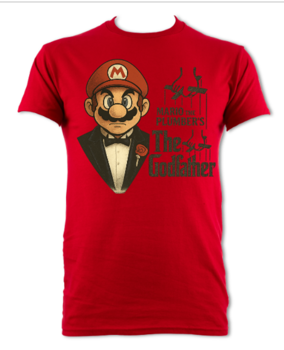 Mario The Plumber's The Godfather Short Sleeved T-Shirt