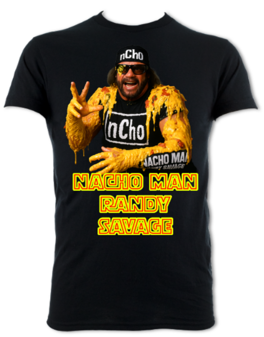 NACHO MAN RANDY SAVAGE NCHO SHIRT short sleeved t-shirt black