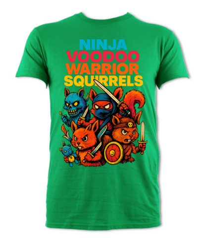 Ninja Voodoo Warrior Squirrels logo 2 Short sleeved t-shirt black