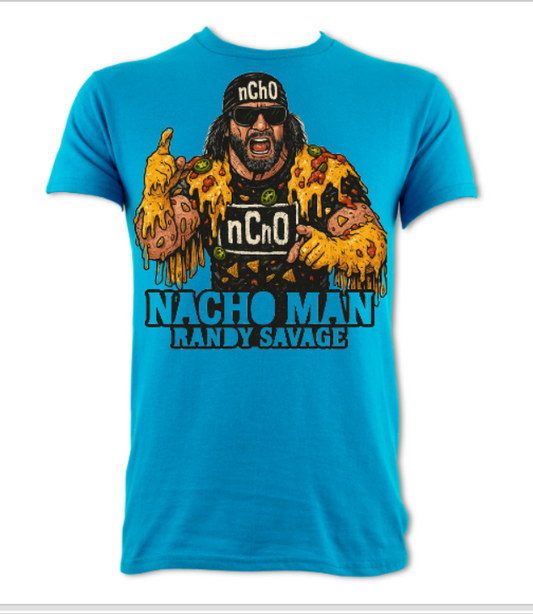 NACHO MAN RANDY SAVAGE NCHO SHIRT short sleeved t-shirt sapphire