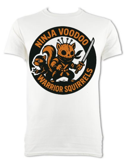 Ninja Voodoo Warrior Squirrels logo 1 short sleeved t-shirt