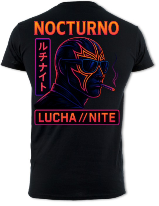 Nocturno Neon Luchador 2 Sided Short sleeved t-shirt